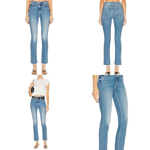 Mother Mid Rise Dazzler Ankle Fray Jeans Size 31 In Riding the Cliffside Wash - Picture 6 of 16